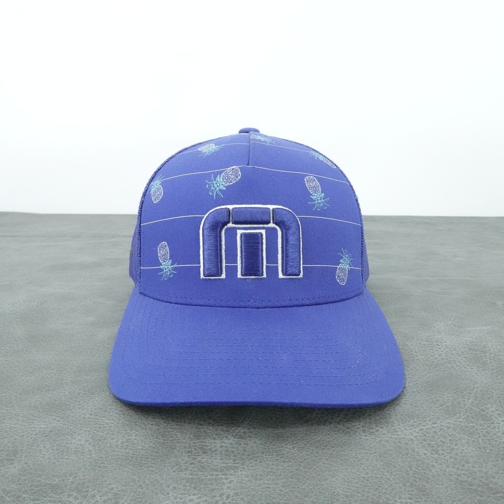 Travis Mathew Hat Cap Blue Pineapple Print Trucker Golf Embroidered‎ Logo